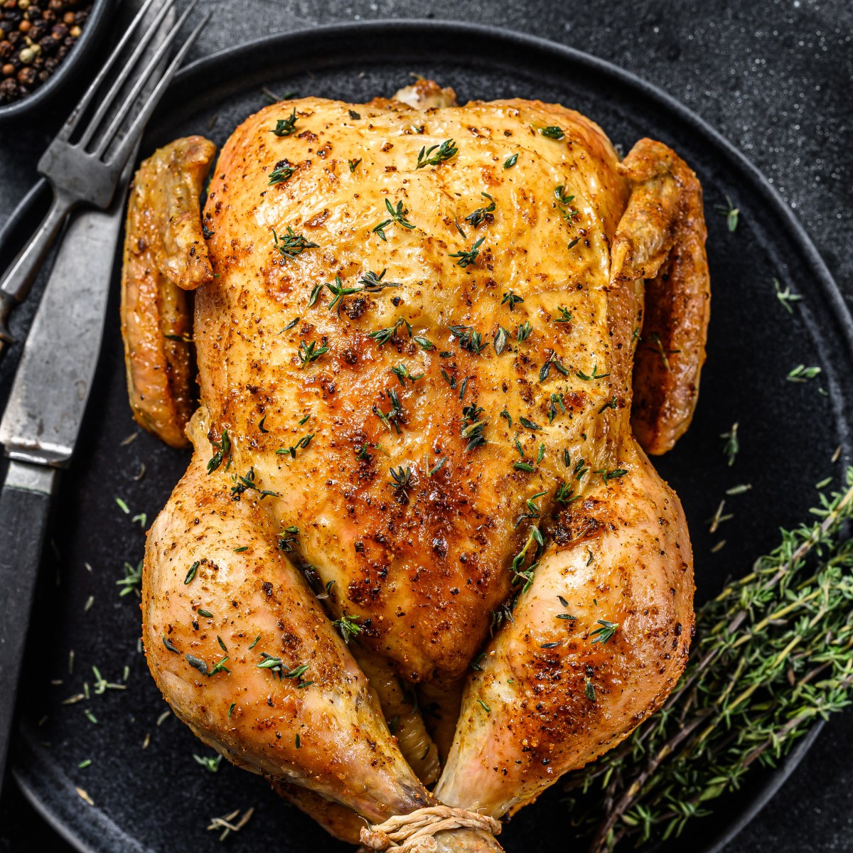 Roast Herb-Crusted Chicken with Lemon Thyme&nbsp;Jus