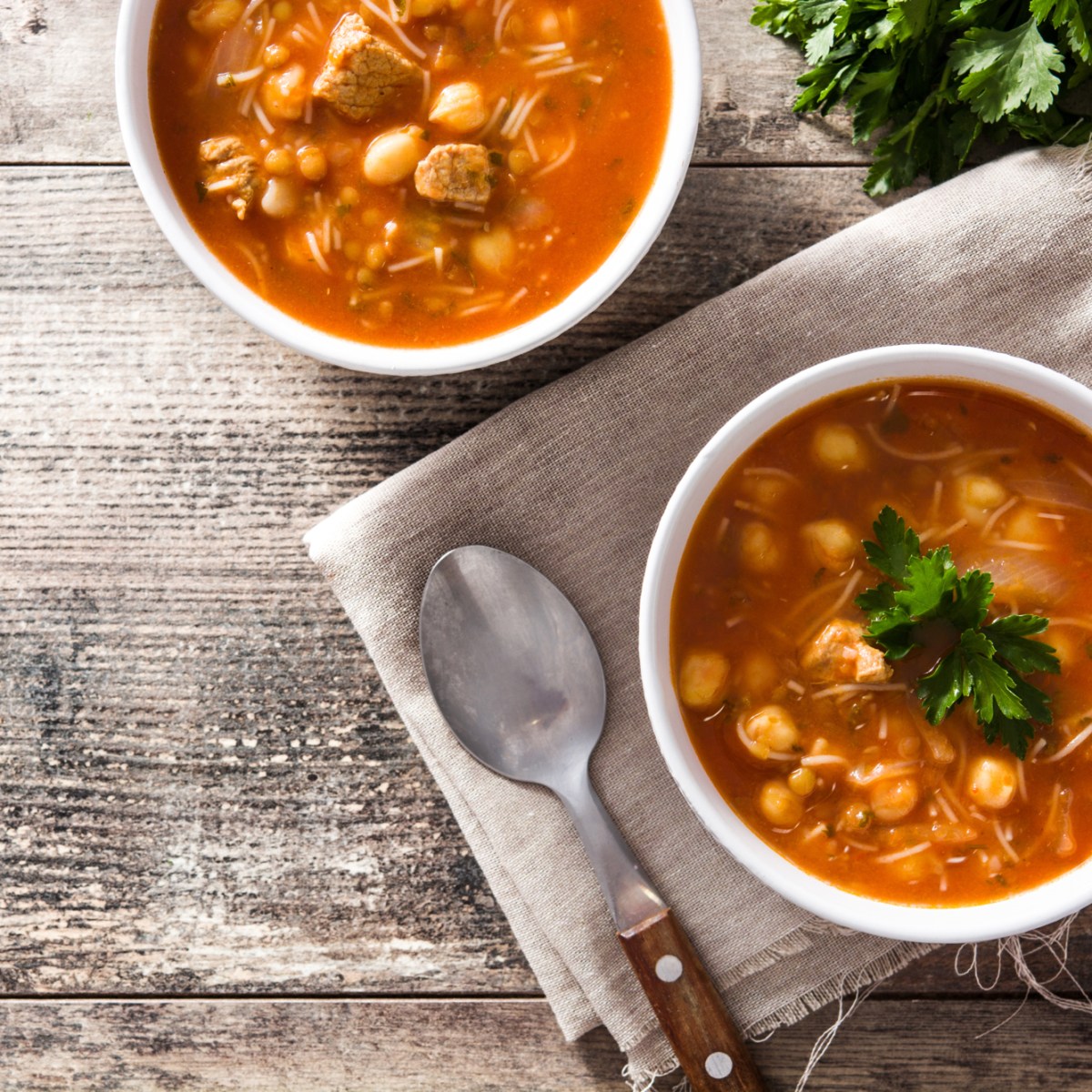 Moroccan Harira (Tomato, Lentil & Chickpea&nbsp;Soup)